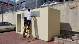 הצבת מיגוניות בטבריה, צילום: ערן בוקר